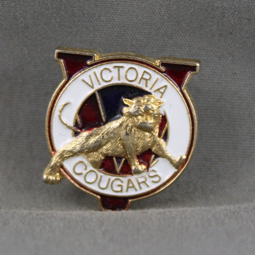 Rare - Victoria Cougars Pin - Western Hockey League - Stamped Pin